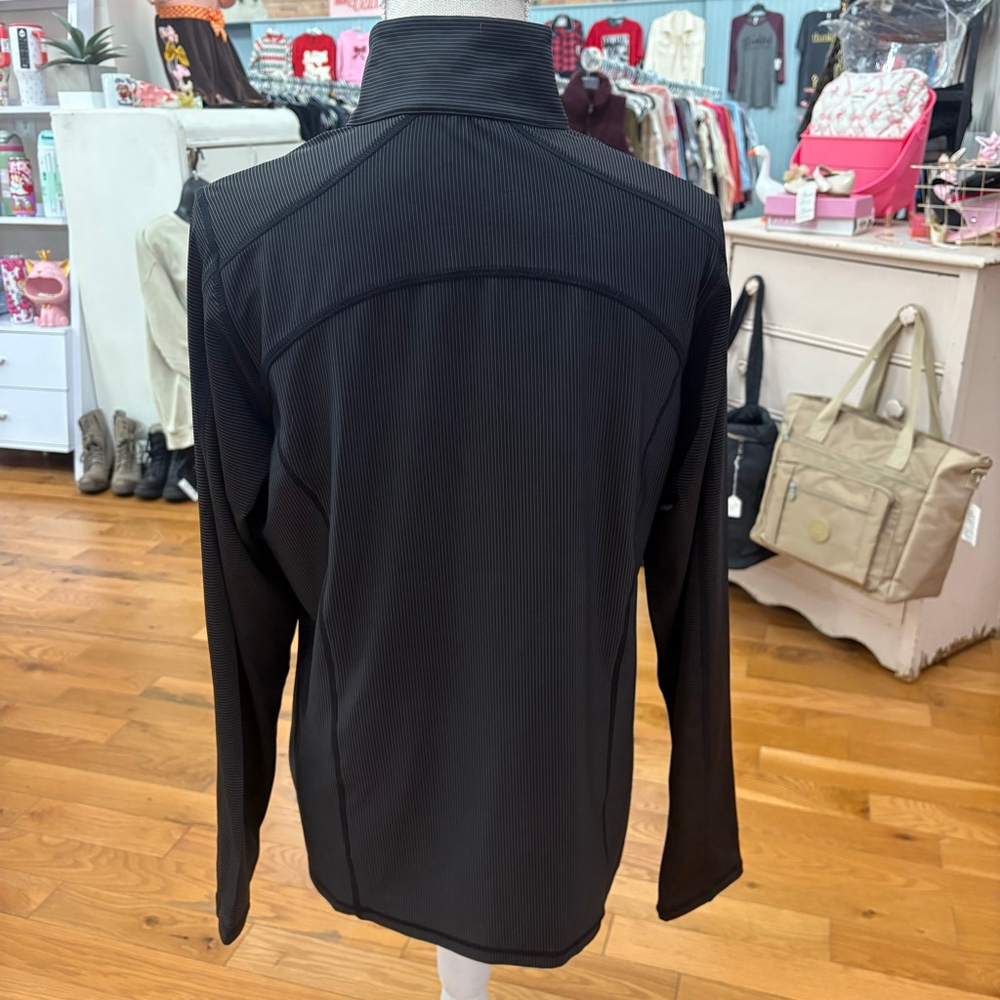 Women's Antigua Black Orange Striped Long Sleeve Tee L - Picture 3 of 6